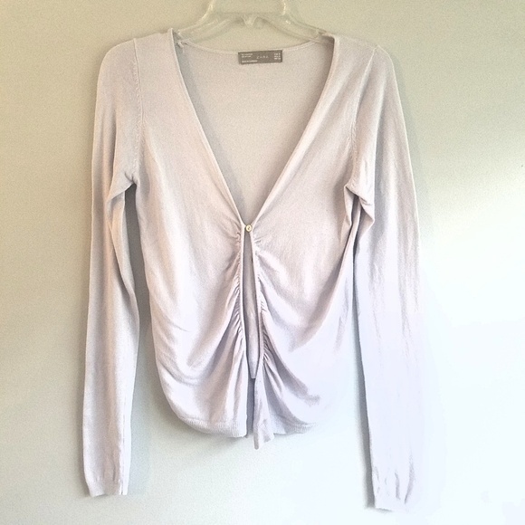 Zara gray ruched cardigan - Picture 1 of 8